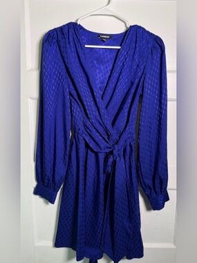Express Women's Royal Blue Long Sleeve Dress